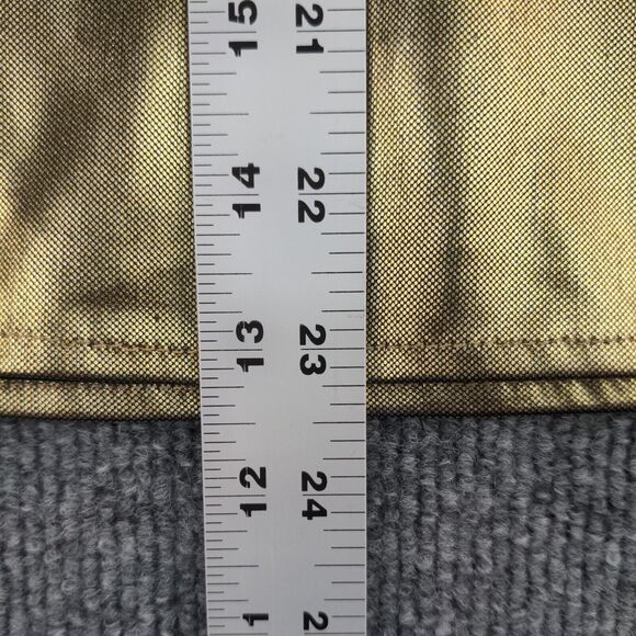 Vintage Joanna Metallic Gold Blouse Womens Size Small Short Sleeve Shiny - Picture 11 of 12